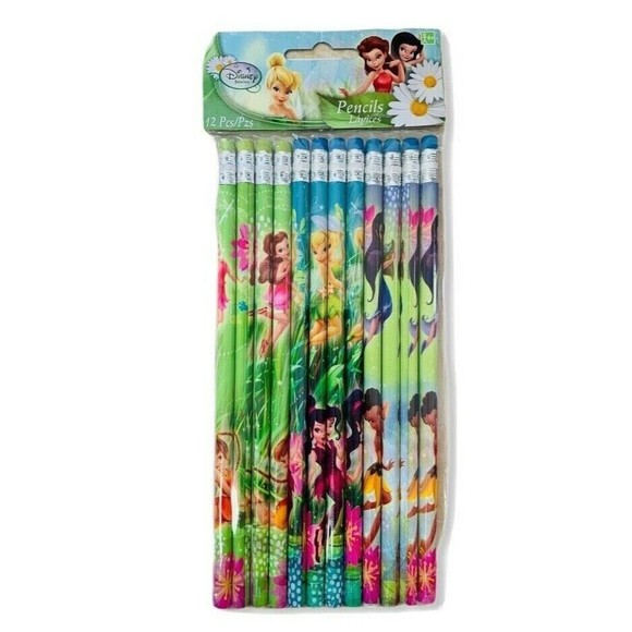 Tinker Bell & Fairies Pencils Birthday Party Favors School Supplies 12 Count - Picture 1 of 2